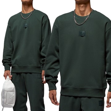 Nike J Flt Flc Crew 男款 綠色 圓領 磨毛 運動 休閒 大學T 長袖 FV7260-316