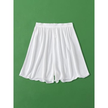 100%桑蠶絲真絲安全褲女防走光夏季內搭打底短褲白色不卷邊三分褲