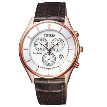 CITIZEN Eco-Drive 意志力牽動光動能三眼腕錶-AT2362-02A-39mm