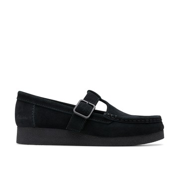 Clarks 三袋鼠家族系列- Wallabee EVO Bar 女款可調式T-Bar設計袋鼠鞋(黑色) CLF83153C