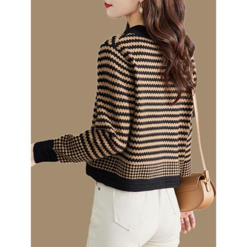 小個子女士小香風短款針織開衫早春秋裝2025新款爆款翻領毛衣外套