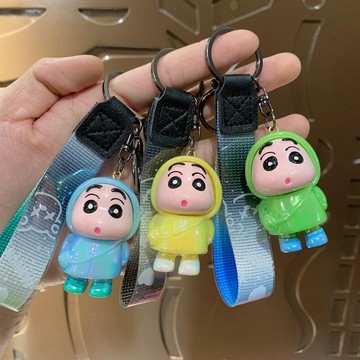 卡通亞剋力蠟筆小新鑰匙扣可愛公仔汽車鑰匙鏈情侶包包掛飾小禮品