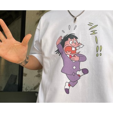 竹北 Goofing-off |夏季 嚇到可愛到冒汗 日系 卡通印花 中性 寬鬆 男女 搞笑 重磅 純棉短袖T