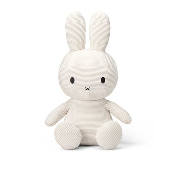 荷蘭 BON TON TOYS｜Miffy米菲兔ECO燈芯絨填充玩偶-白 50cm