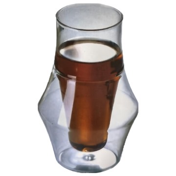 卡特屋 咖啡聞香杯 300ml小口徑 高硼矽耐熱玻璃  雙層  雙層 透明色 + 棕色  1個