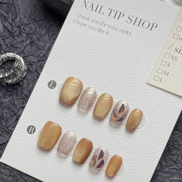 💟加一手工甲💅🏻手工穿戴甲紙醉金迷顯氣質高貴貓眼純手工溫柔可拆卸短款美甲純手工穿戴甲 4YRI