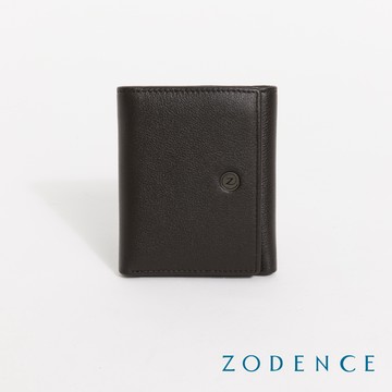 ZODENCE SOLAN進口真皮直立三折6卡短夾 深咖