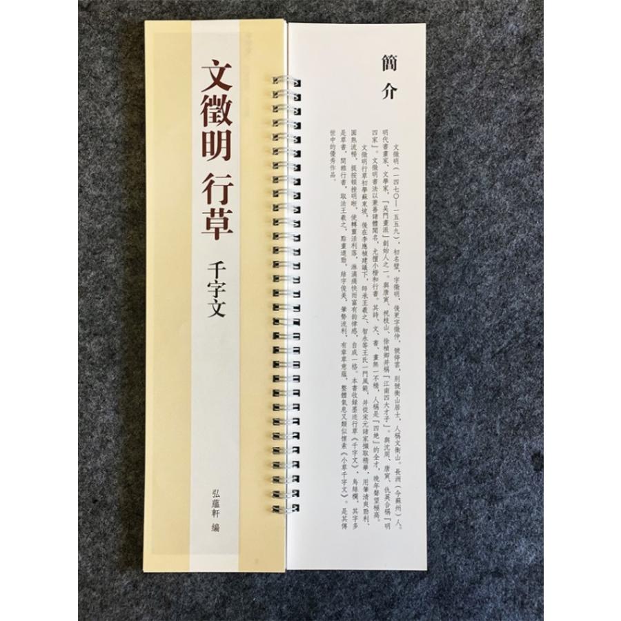 文徴明　行草　千字文　経典碑帖・近く臨帖練習カード　中国語書道 #32463;典碑帖 近距#31163;#20020;帖#25721;字#32451;#20064;