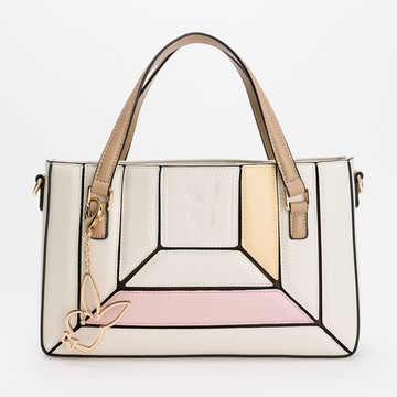 PLAYBOY - 手提包附長背帶 Sunbeam 系列-米白色(532-5601-01-6)