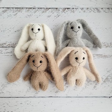 毛茸茸的針織毛絨兔子/兔子小毛絨玩具