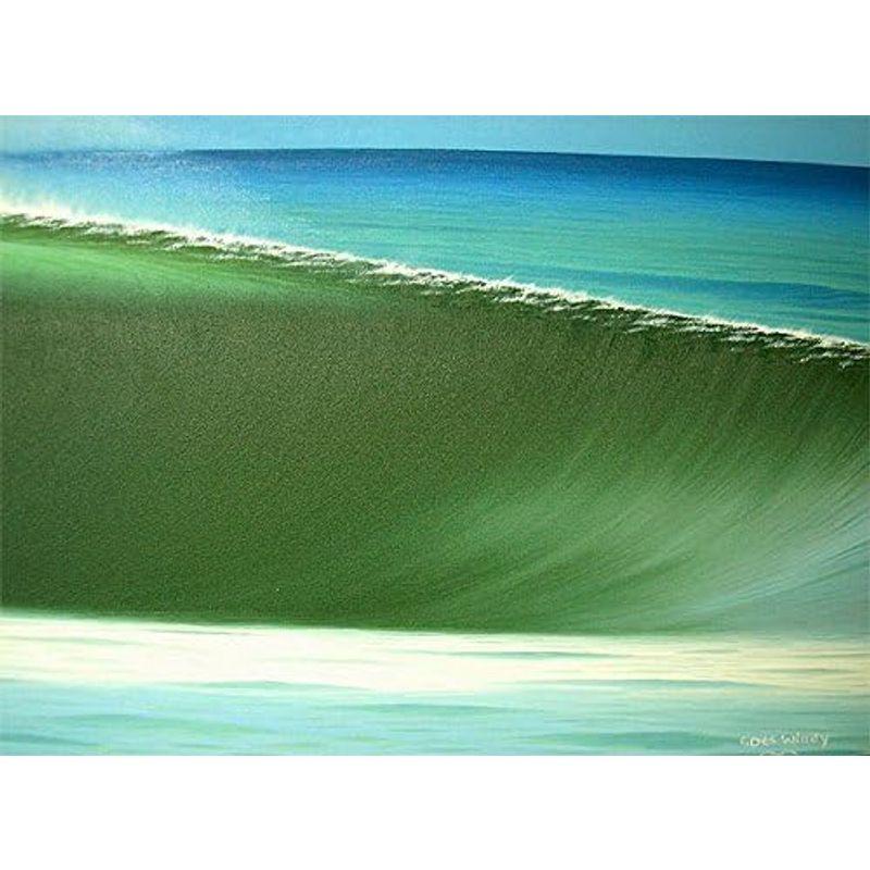 バリアート絵画 特大 横 Big Wave Windy Special Order作品 額横約134cmx縦63cm アジアン雑貨