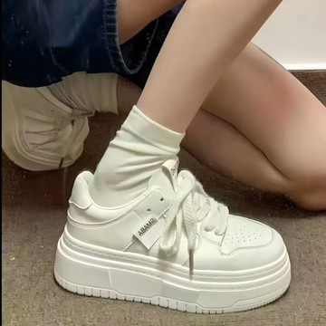 🔥台灣出貨🔥開學厚底小白鞋子休閒闆鞋運動增高鞋  平底鞋 鞋子
