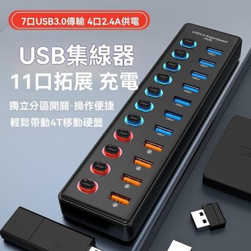【公司貨】多口usb3.0擴展器帶開關排插hub拓展塢Typec快充大功率多功能U盤