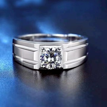 隔日到貨 巴黎 凱旋門 1克拉 莫桑鑽 八心八箭 低調奢華 可調式戒圍 戒指 A375