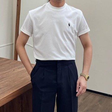 2024夏季慵懶圓領百搭短袖T恤高品質純色小眾上衣復古休閑親膚T恤