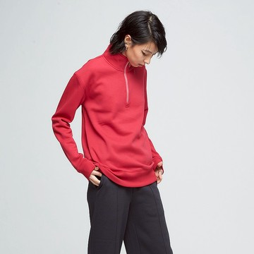 【新年開運色】立領拉鍊開襟長袖上衣(中性)-波斯紅