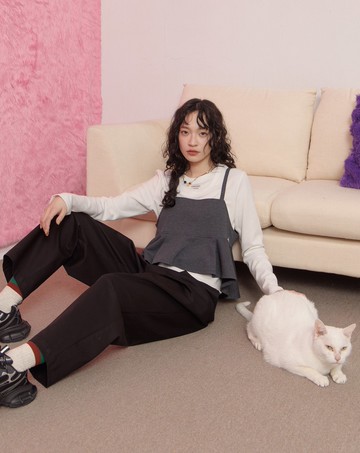 天絲腰頭調節繭型長褲(兩色)