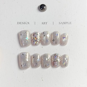 ✨Hannah✨純手工穿戴甲小紅書ins輕奢短款貓眼爆閃亮片美甲可拆卸指甲精緻穿戴甲 1DKI