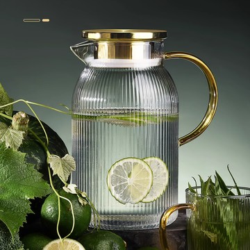 家用輕奢冷水壺 耐高溫豎紋涼水壺 客廳泡茶壺涼白開水壺