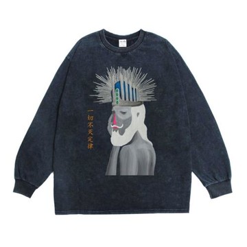 昏鴉樂隊搖滾水洗做舊長袖T恤