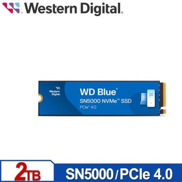 【WD 威騰】BLUE藍標 SN5000 2TB M.2 PCIe 4.0 NVMe SSD固態硬碟(WDS200T4B0E)