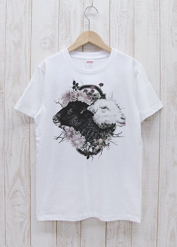 ronronSHEEP T 卹花框白/ R034-T-WH