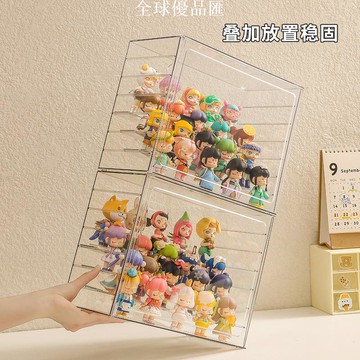 【全球優品匯】透明盲盒收納展示架手辦展示柜泡泡瑪特樂高玩偶收納防塵展示盒子