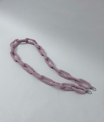 手工編織 鎖鏈造型手機掛繩 櫻粉