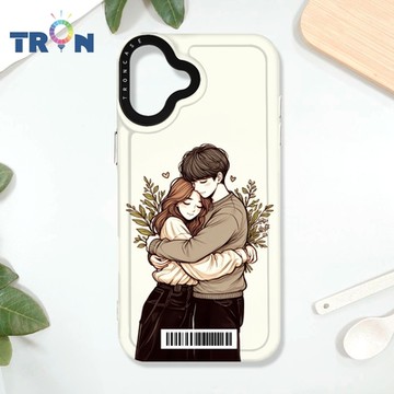 TRON iPhone 16 PLUS 情侶深情擁抱彩色背景系列 防摔太空載具殼 透白 軟硬 手機殼