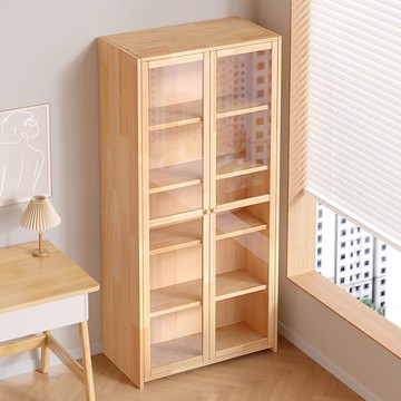 台灣公司 附發票 實木展示櫃手辦樂高家用書架防塵儲物架玩具陳列櫃置物架落地書櫃