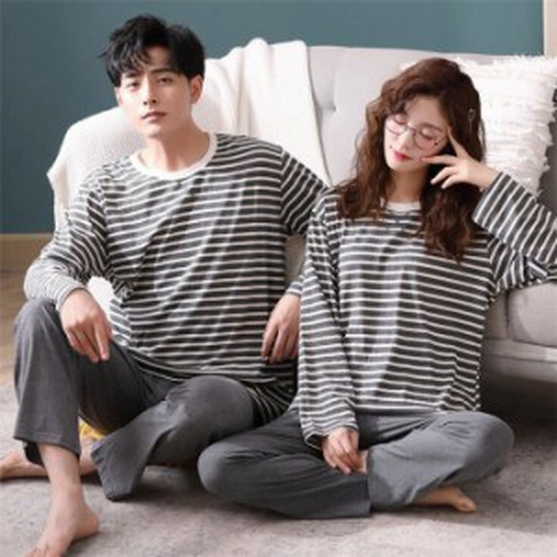 ペアパジャマ ルームウェア ペアルック カップル パジャマ ストライプ柄 レデイース メンズ 寝巻き 男女セット ナイトウェア お揃い 部屋 通販 Lineポイント最大1 0 Get Lineショッピング