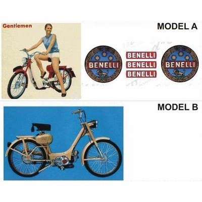 グラフィック デカール ステッカー 車体用 / ベネリ BENELLI GENTLEMEN48 / レストア