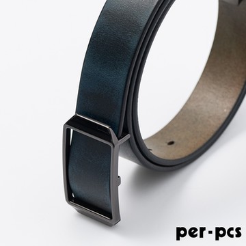 per-pcs ZIBIYA嚴選高品質皮革格紋皮帶_黑綠(F8242A)