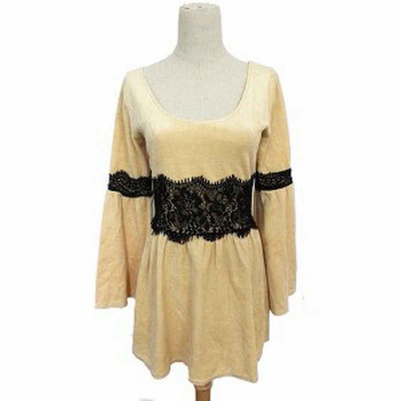 中古 リエンダ Rienda ワンピース ミニ 長袖 レース ワイドスリーブ M ベージュ Ast レディース 通販 Lineポイント最大1 0 Get Lineショッピング
