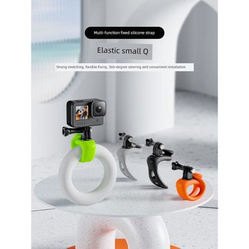 泰迅硅膠彈力小Q適用action大疆3/4 Insta360x3GoPro運動相機綁帶
