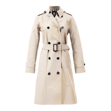 Aquascutum CLARENCE BELTED MID LENGTH DB TRENCH 綁帶背扣中長大衣外套(卡其/UK8)