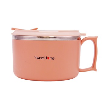 一品川流 Sweet Home XO#304不鏽鋼密封湯碗 / 泡麵碗-1400ml-粉色-1入