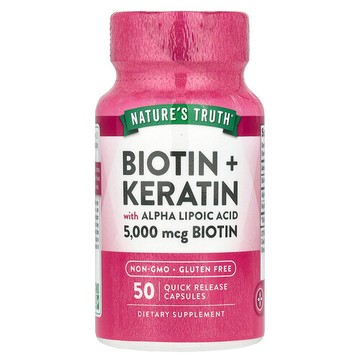 Nature's Truth, 生物維生素 + 角蛋白和 α-硫辛酸，50 粒速釋膠囊