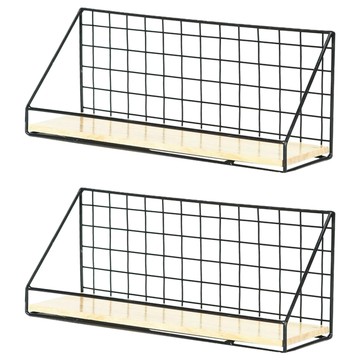 小麥購物 工業風牆面置物架 C160 35cm 420g  黑色  2個