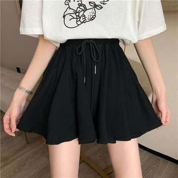 ✨U家女裝✨裙褲女 夏季 2023新款 垂感闊腿休閒短褲 大碼 百搭 寬鬆 顯瘦 a字裙短褲