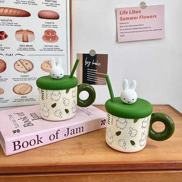 HomeTune家音 現貨 官方正版現貨 華漫潮流 MIFFY 米菲馬克杯 杯蓋 吸管 花季物語 【PM-087】10D