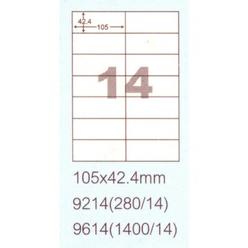 【文具通】阿波羅9614影印自黏標籤貼紙14格105x42.4mm 100入 P1410225【APP滿額下單4%點數(單一帳號最高1500點)】5/31止