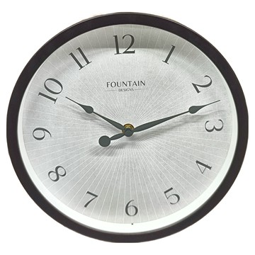 Fountain Designs 10吋 簡約布紋掛鐘 - 棕金黑