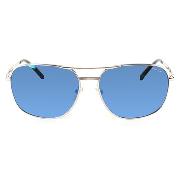 POLICE義大利 簡約時尚利落款太陽陽鏡 /銀 POS8846-579B