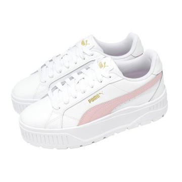 Puma 休閒鞋 Karmen II L 女鞋 白 粉紅 皮革 厚底 增高 397456-12