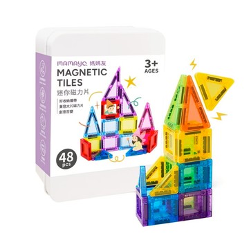 【媽媽友mamayo】 迷你磁力片(48pcs，附玩法說明書) 外出旅行車上吃飯好幫手