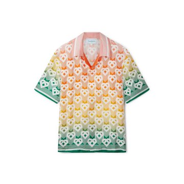casablanca 25滿印彩虹愛心 度假風絲綢休閑 夏威夷度假 短袖襯衣
