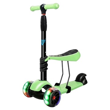 Jane&Nini Toy 2合1兒童滑板車 室內滑步車 2-14歲適用 鋁合金+ABS塑料  綠  不適用  1台