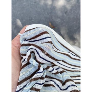 慵懶風防曬罩衫女2026秋季新款寬松韓系條紋薄款長袖t恤針織上衣