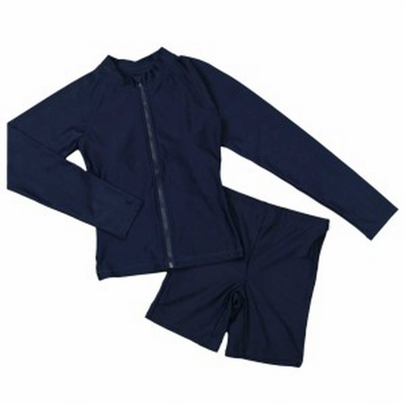 ガールズ キッズ ジュニア Vanilla バニラ 女の子 女児 子ども 子供 スクール水着 ラッシュガード上下 ネイビー 1cm 130cm 140cm 15 通販 Lineポイント最大1 0 Get Lineショッピング